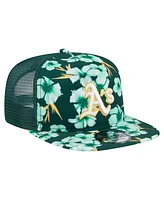 New Era Men's Green Athletics Adventure Pattern Golfer Trucker Snapback Hat