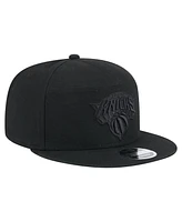 New Era Men's Black New York Knicks Adventure Canvas Split Panel 9FIFTY Snapback Hat