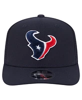 New Era Men's Navy Houston Texans Main Trucker 9SEVENTY Stretch snap Hat