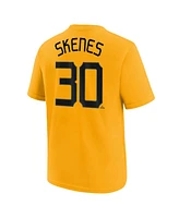Nike Big Boys and Girls Paul Skenes Gold Pittsburgh Pirates Fuse City Connect Name Number T-Shirt