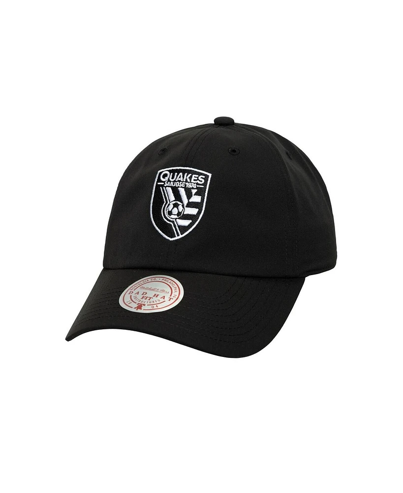 Mitchell & Ness Men's Black San Jose Earthquakes Perfect Strapback Adjustable Hat