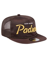 New Era Men's Brown San Diego Padres Retro Satin Script Golfer Adjustable Hat