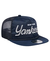 New Era Men's Navy New York Yankees Retro Satin Script Golfer Adjustable Hat