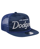 New Era Men's Navy Los Angeles Dodgers Retro Satin Script Golfer Adjustable Hat