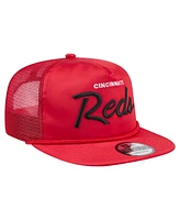 New Era Men's Red Cincinnati Reds Retro Satin Script Golfer Adjustable Hat