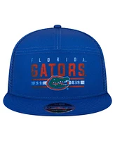 New Era Men's Royal Florida Gators Split Panel 9FIFTY Snapback Trucker Hat