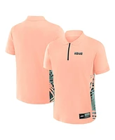 Formula 1 Men's Pink Miami Palms Panel Quarter-Zip Polo Shirt