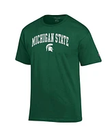 Champion Men's Green Michigan State Spartans Arch Over Logo T-Shirt