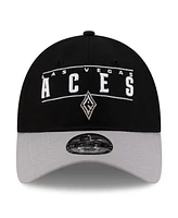 New Era Men's and Women's Black/Silver Las Vegas Aces 2025 Wnba Draft 9TWENTY Adjustable Hat