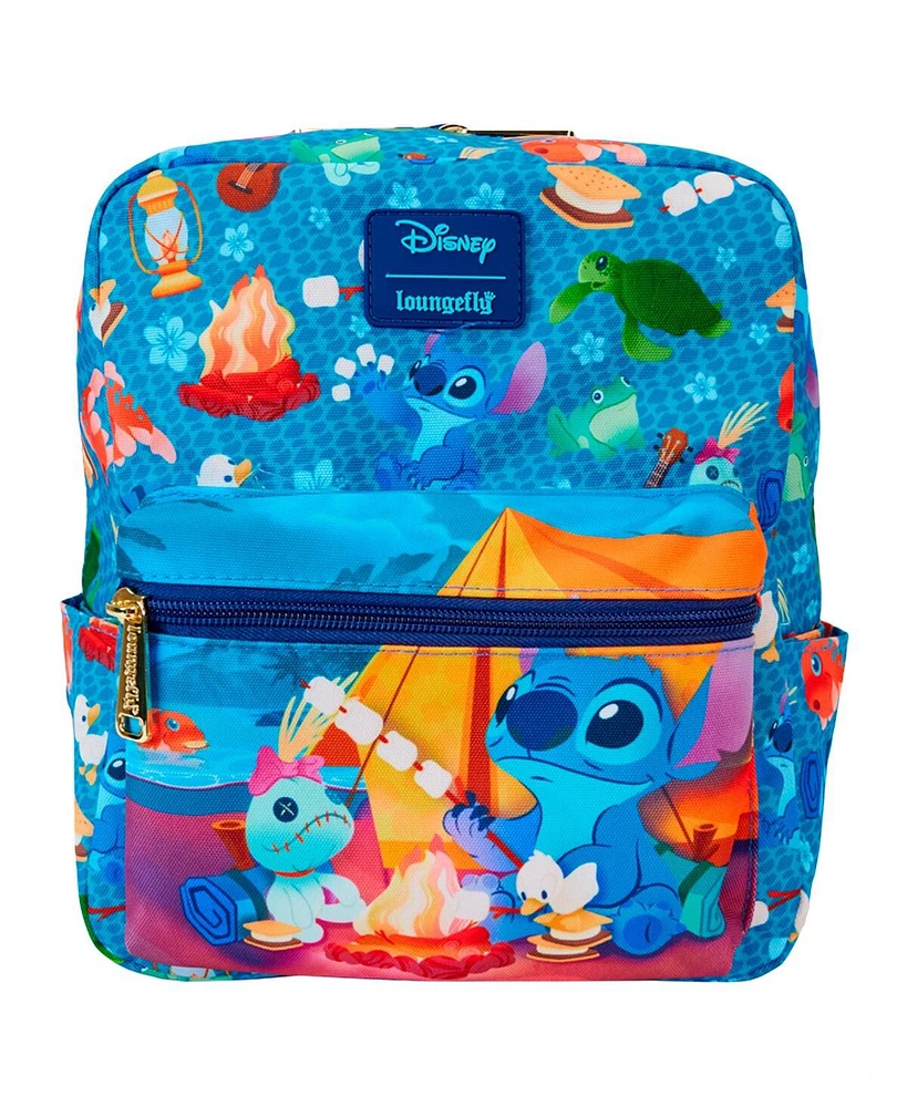 Loungefly Lilo and Stitch Camping Cuties Nylon Mini Backpack