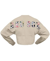 Fanatics Women's Cream Boston Red Sox Floral Preppy Cropped Long Sleeve T-Shirt