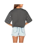 Gameday Couture Women's Gray Washington Huskies Go Time Rhinestone Crop T-Shirt