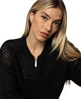 Sanctuary Women's Cotton Open-Knit Bomber Jacket