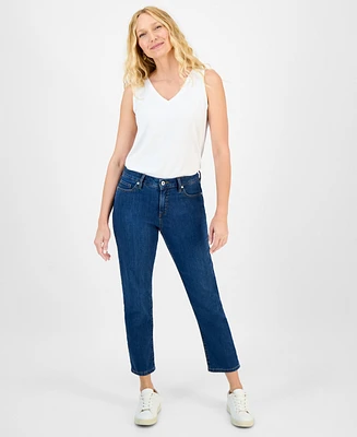 Style & Co Women's Mid-Rise Straight Leg Ankle Jeans, Exclusively at Macy's
