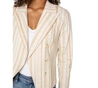 Liverpool Los Angeles Women's Striped Open Front Blazer
