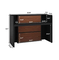 Tribesigns Reception Desk with Led Lights, 63 Inches Front Counter for Checkout, Lobby, Salon, Retail, Modern Large Table Store Shop