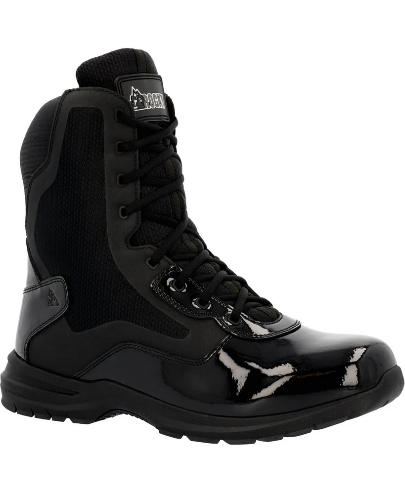 Rocky Men's Cadet 8" Black Side Zip Public Service Boot
