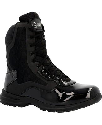 Rocky Men's Cadet 8" Black Side Zip Public Service Boot