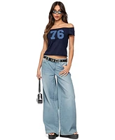 Edikted Women's Ripley Distressed Low Rise Jeans