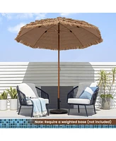 Gymax 8FT Hula Thatched Tiki Umbrella Hawaiian Style Beach Umbrella Patio