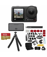 Dji Osmo Action 4 Camera Adventure Combo, Bundle with Froggi Extreme Sport Accessory Kit and 64GB microSDXC Memory Card