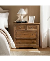Narciso 4-Drawer Solid Wood End Table With Power Outlets and Usb Ports