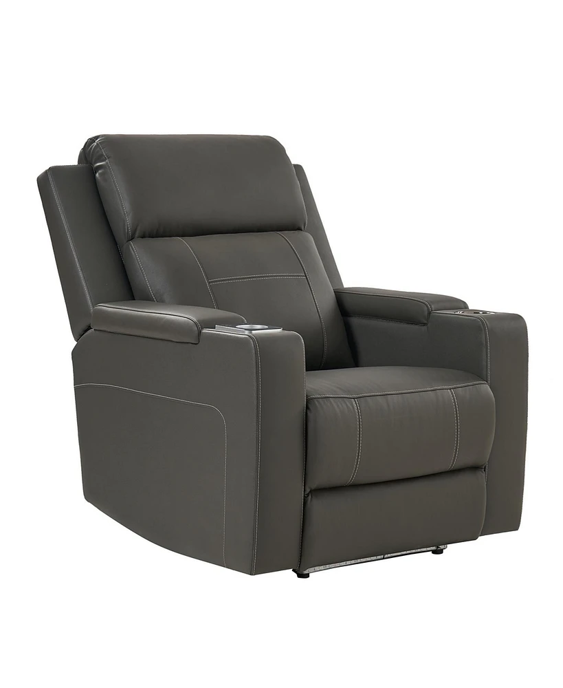 Damaso 35.5" Wide Genuine Leather Dual Motor Power Storage Lighting Recliner with Adjustable Headrest and Seat