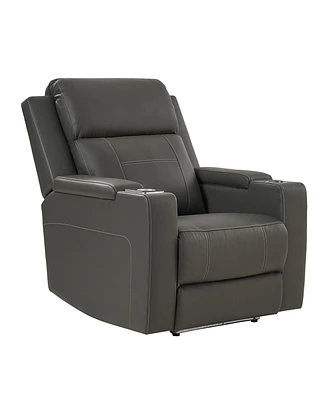 Damaso 35.5" Wide Genuine Leather Dual Motor Power Storage Lighting Recliner with Adjustable Headrest and Seat