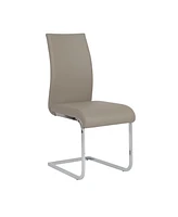 Set of 4 Faux Leather Long Back Cantilever Chairs for Dining Room or Office