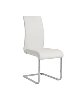 Set of 4 Faux Leather Long Back Cantilever Chairs for Dining Room or Office