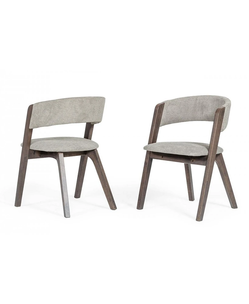 Set of 2 Wenge Dining Chairs for Kitchen Table or Dining Room Seating