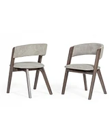 Set of 2 Wenge Dining Chairs for Kitchen Table or Dining Room Seating