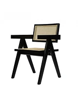 Wood Dining Arm Chair with Open Back Design for Kitchen or Room