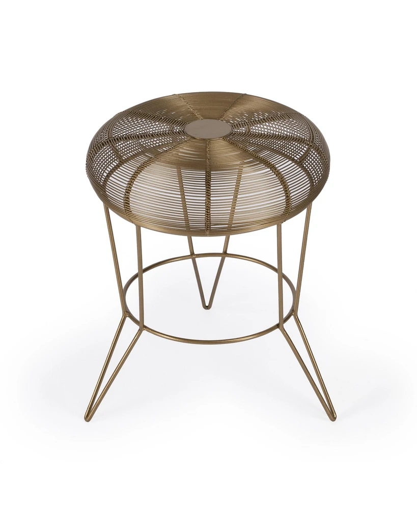 Contemporary Round Top End Table with Wire Base for Living Room
