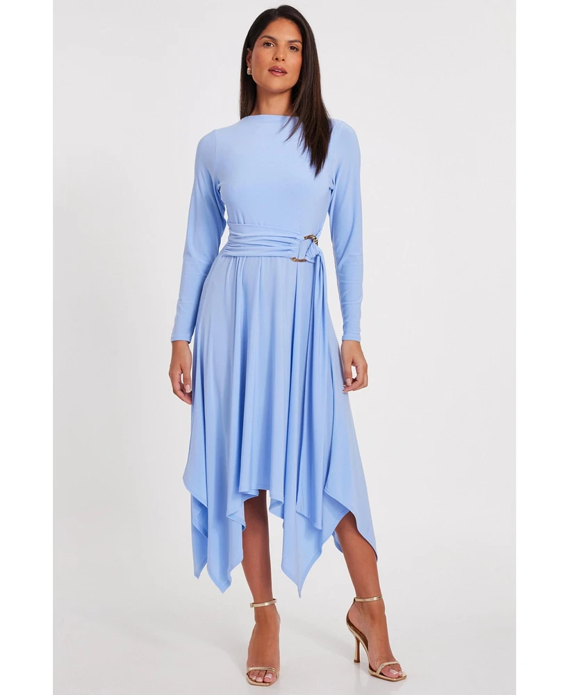 Quiz Women's Soft Touch Maxi Dress with Hanky Hem