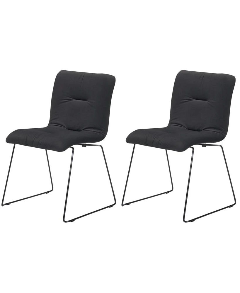 Set of 2 Velvet Dining Chairs for Kitchen Table or Dining Room Seating