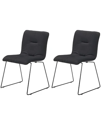 Set of 2 Velvet Dining Chairs for Kitchen Table or Dining Room Seating