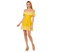 Adrianna by Papell Women's Cotton Ruffled Dress