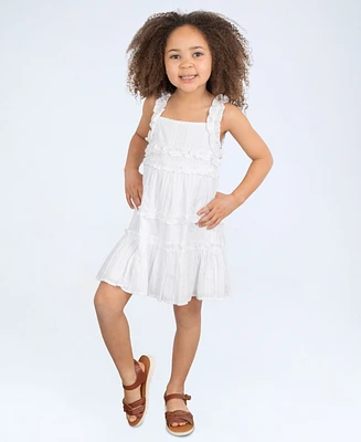 Rare Editions Toddler and Little Girls Clip-Dot Shadow Strip Dress