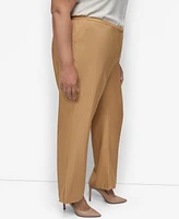 Dkny Plus Sueded Canvas High-Rise Pants
