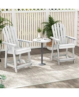 Gymax 2PCS Bar Stool Hdpe Chair w/ Armrest Footrest Home Indoor Outdoor Patio