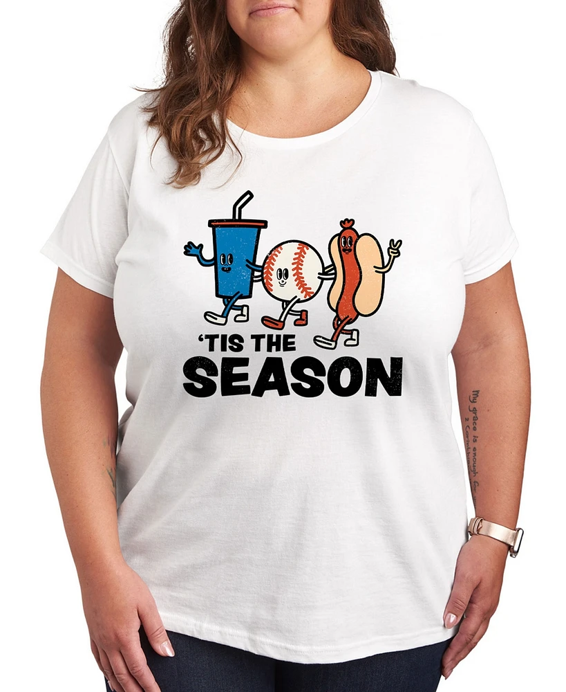 Hybrid Apparel Plus Tis the Season Graphic Crew Neck T-Shirt