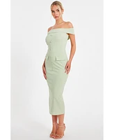 Quiz Women's Scuba Crepe Button Front Maxi Dress