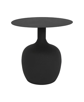 Creative Co-op 18" Metal Modern Textured Round Side Table
