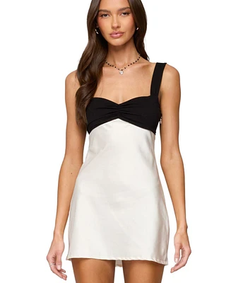 Edikted Women's Contrast Satin Effect Mini Dress