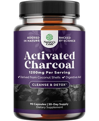 Activated Charcoal Capsules | Purifying Detox Pills for Bloating Relief and Body Cleanse, Supports Gut Health | 90ct