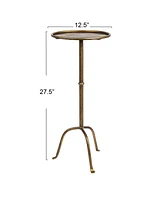 Creative Co-op 12.3" Metal Martini Footed Base Cocktail Table
