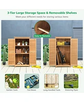 Outdoor Wooden Garden Tool Storage Cabinet