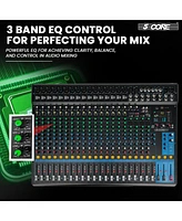 5 Core Dj Audio Mixer 24 Channel Stereo Sound Board w 256 effects Usb Bluetooth 48V Phantom Power