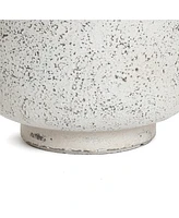 LuxenHome Rustic White with Gray -Inch Tall Round MgO Planter